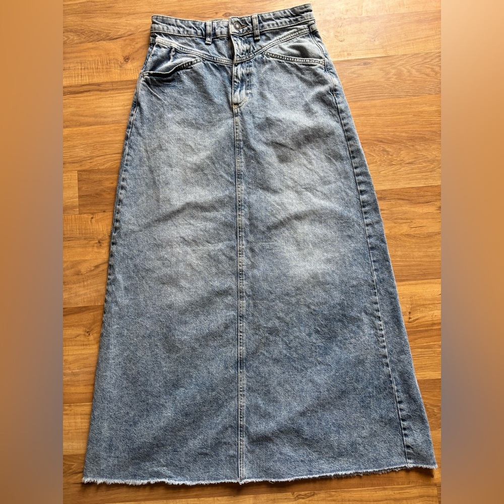 Free People maxi denim skirt